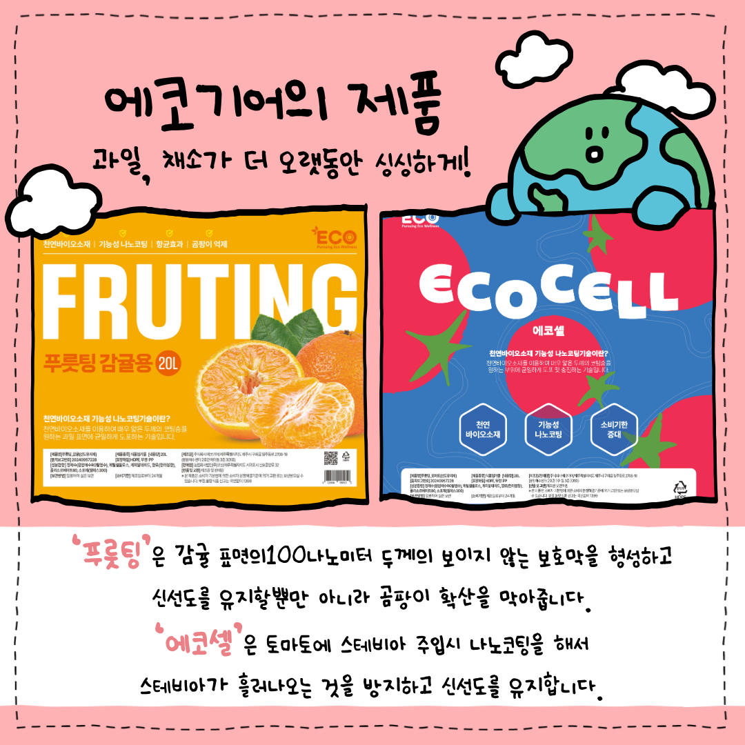 에코기어의 제품 과일, 채소가 더 오랫동안 싱싱하게!