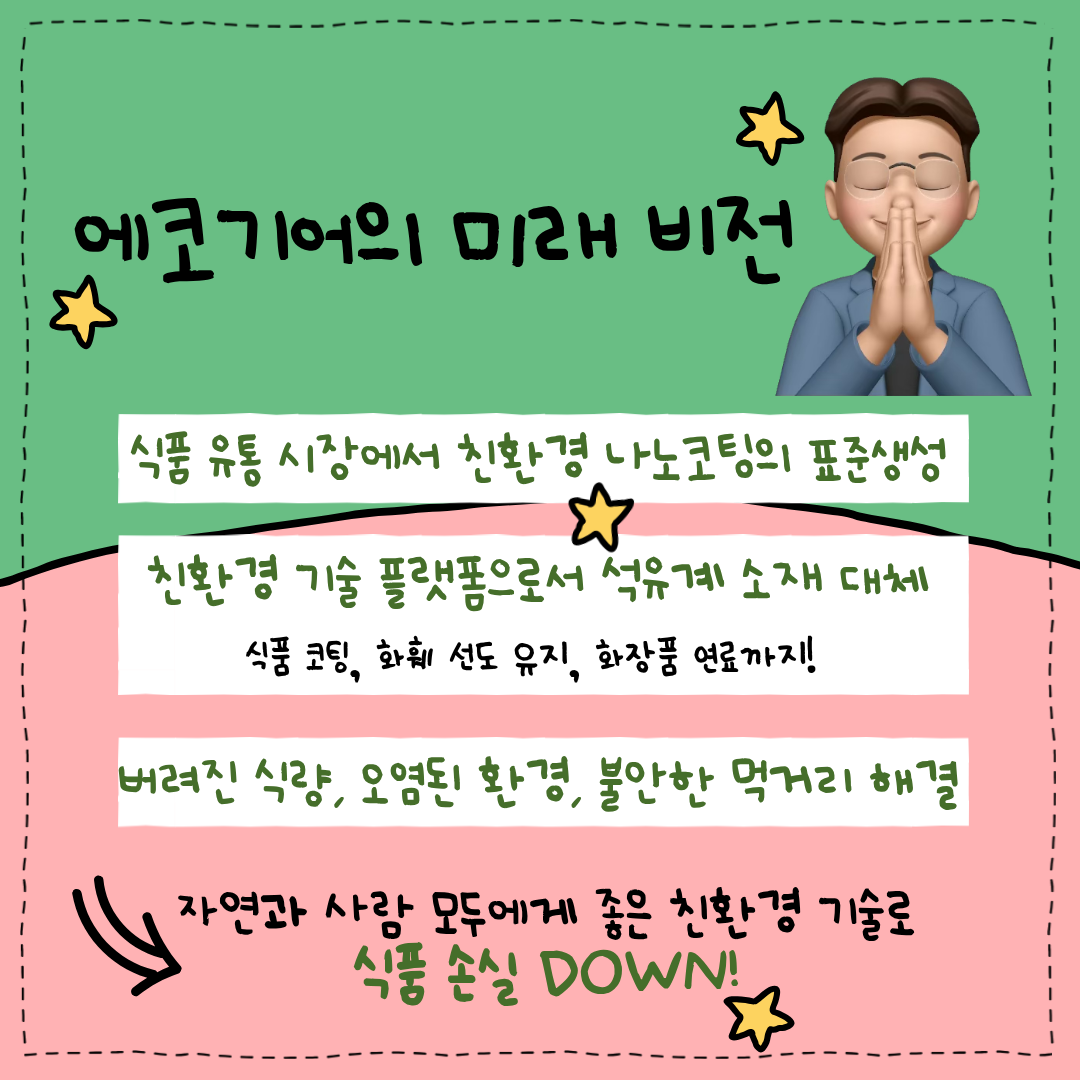 에코기어의 미래 비전, 식품 유통 시장에서 친환경 나노코팅의 표준생성